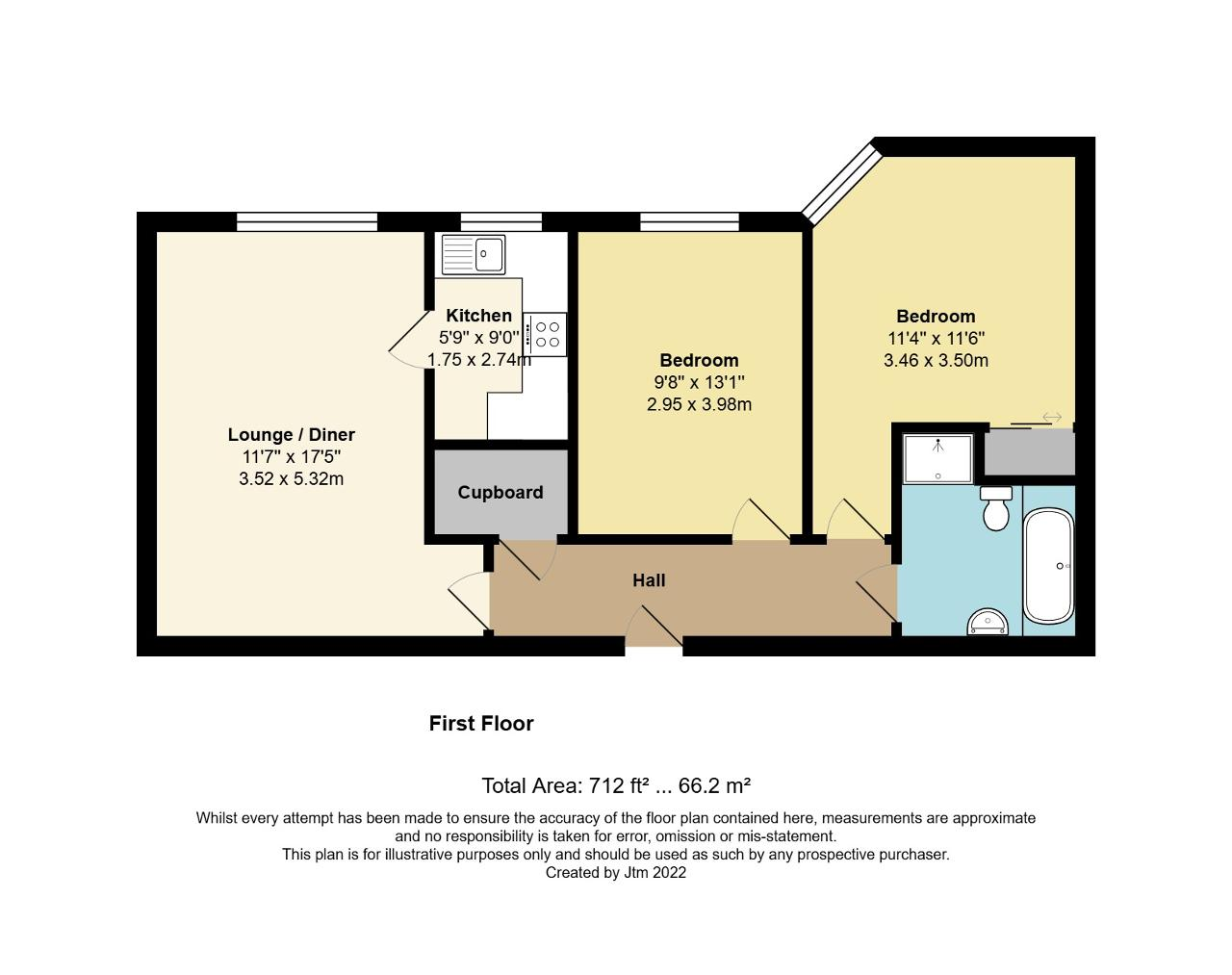 Floorplan of Pagham Court, 262 Hawthorn Road, Bognor Regis, West Sussex, PO21 2UP