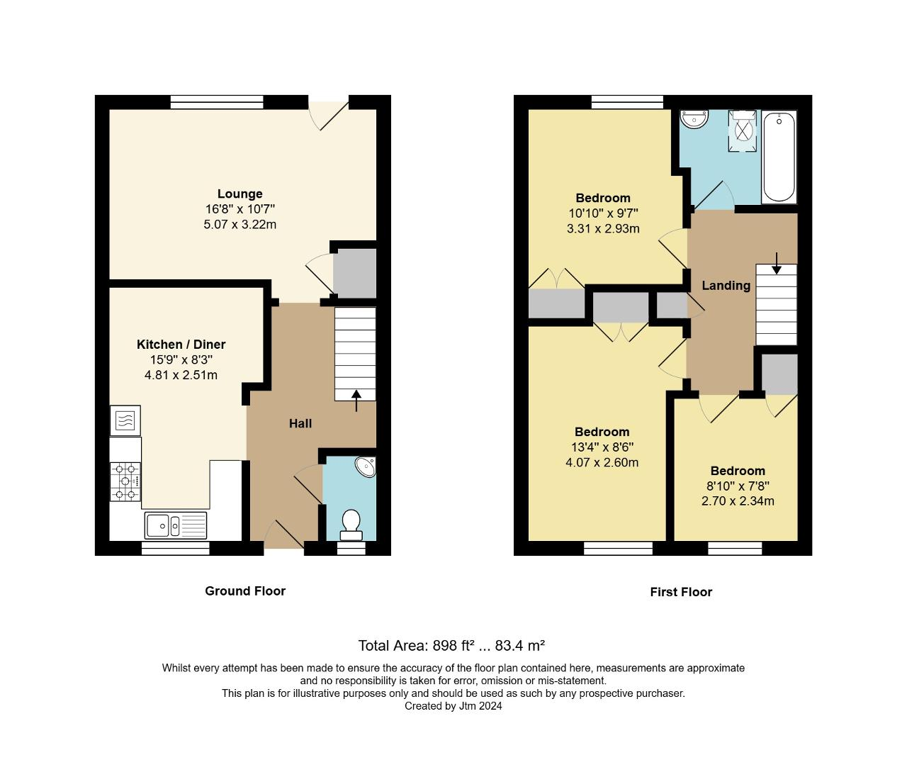 Floorplan of Jubilee Place, North Bersted, Bognor Regis, West Sussex, PO22 9FA