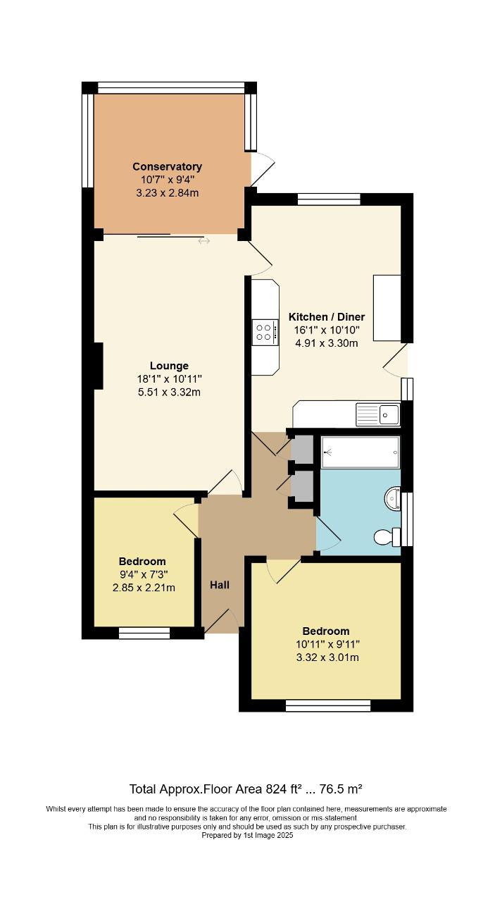 Floorplan of Fordwater Gardens, Yapton, Arundel, West Sussex, BN18 0HU