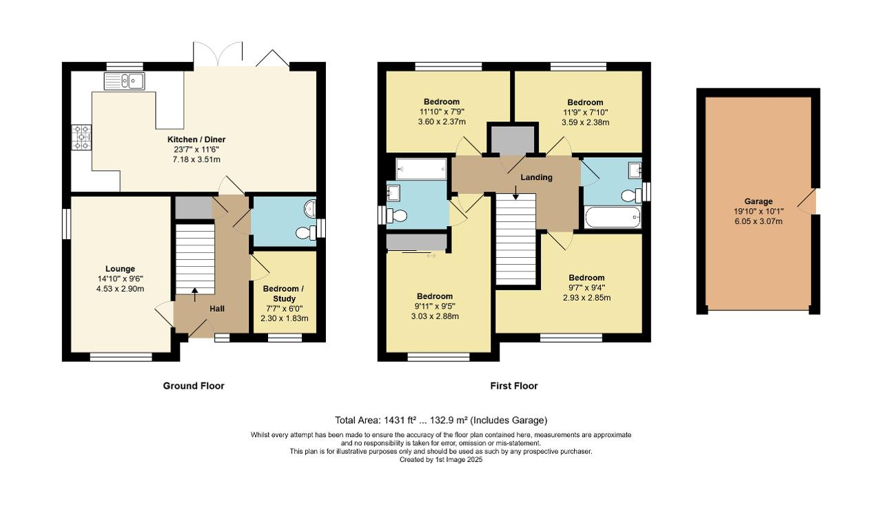Floorplan of Linseed Way, Yapton, Arundel, West Sussex, BN18 0GJ
