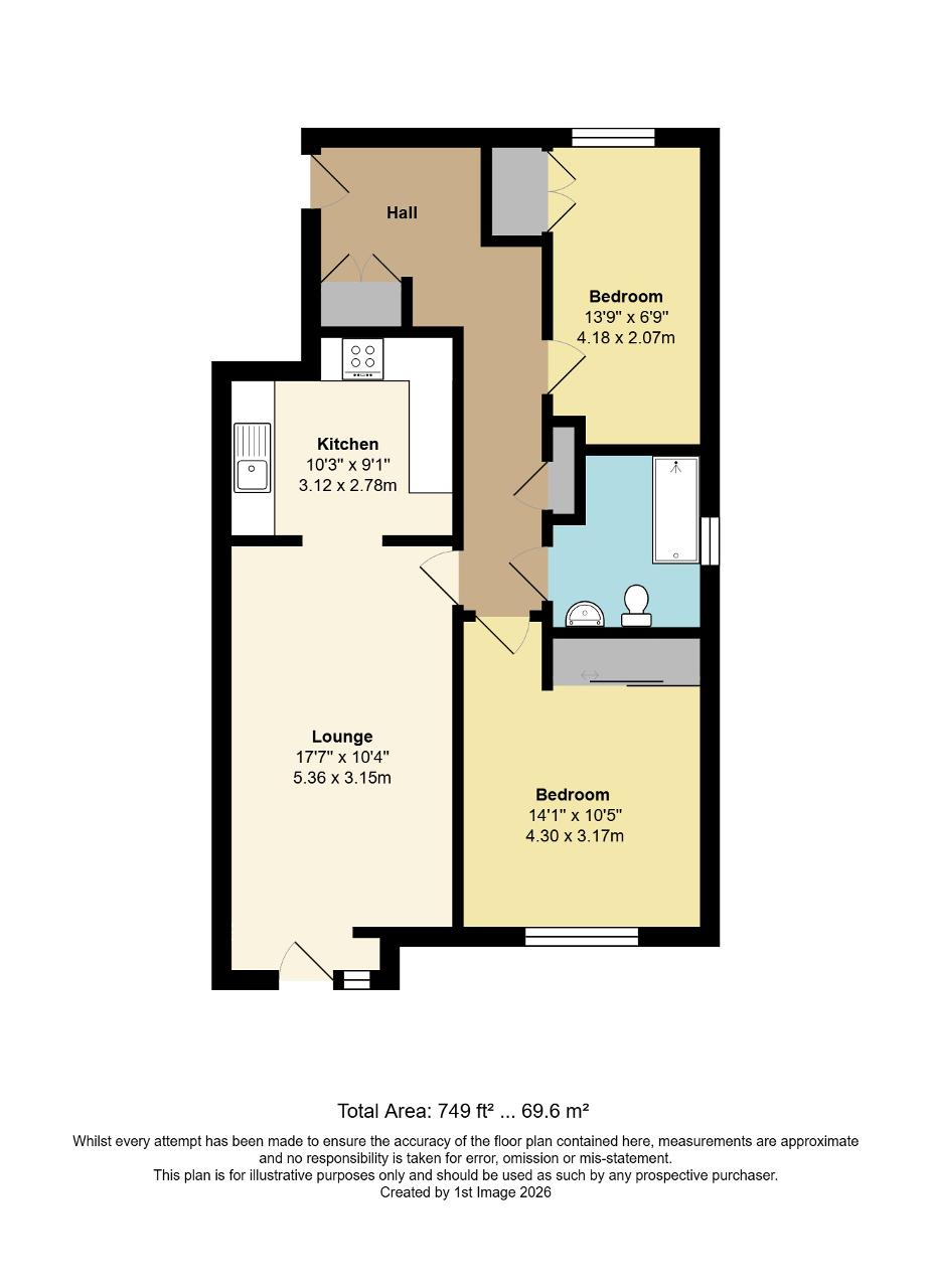 Floorplan of Victoria Place, Victoria Drive, Bognor Regis, West Sussex, PO21 2DQ