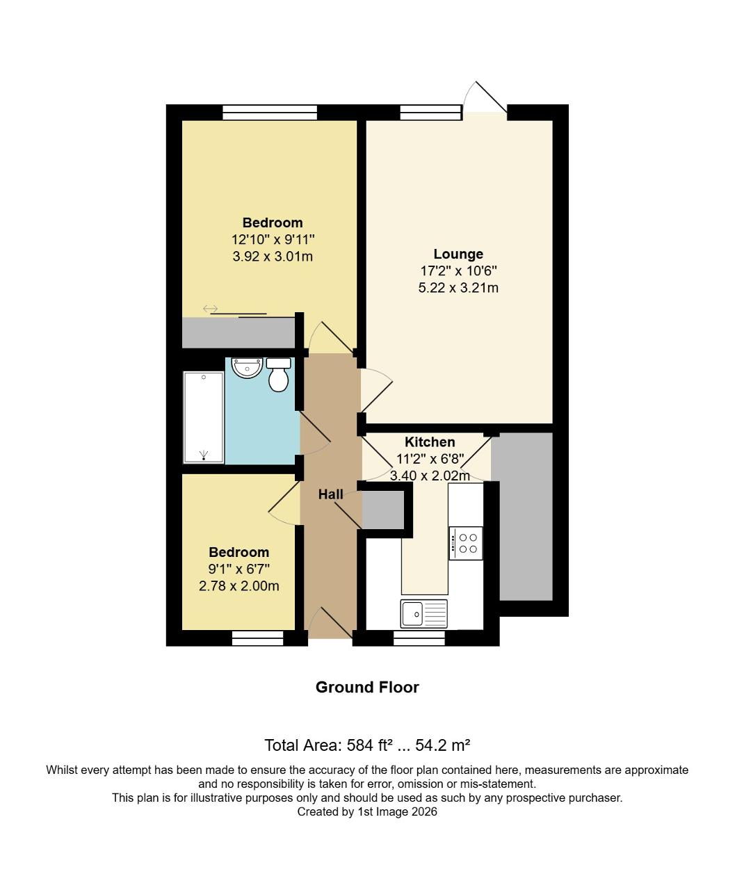 Floorplan of Dove Court, North Bersted, Bognor Regis, West Sussex, PO22 9TP