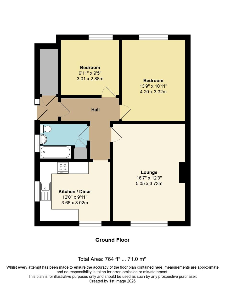 Floorplan of Braemar Way, North Bersted, Bognor Regis, West Sussex, PO21 5DP